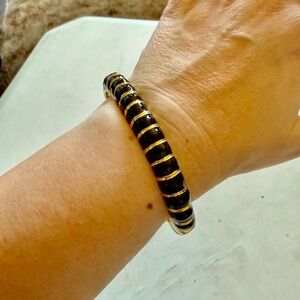 Kenneth Jay Lane Black & Gold Bracelet